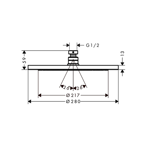 HANSGROHE CROMA 280 TUŠ RUŽA 1JET CRNA MAT  26220670 2