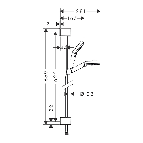 HANSGROHE CROMETTA 100 TUŠ SET VARIO 65 cm  26532400 2