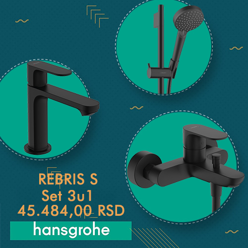  HANSGROHE REBRIS S SET 3 U 1 CRNA MAT 1