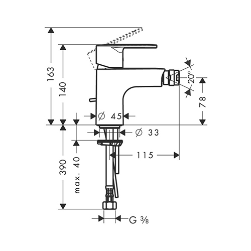 HANSGROHE TALIS E2 BATERIJA ZA BIDE  31622000 3