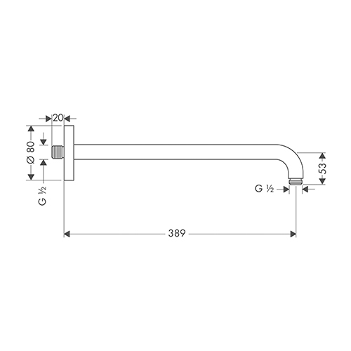 HANSGROHE IZLIV TUŠ RUŽE 389 mm BRONZA ČETKANA  27413140 2