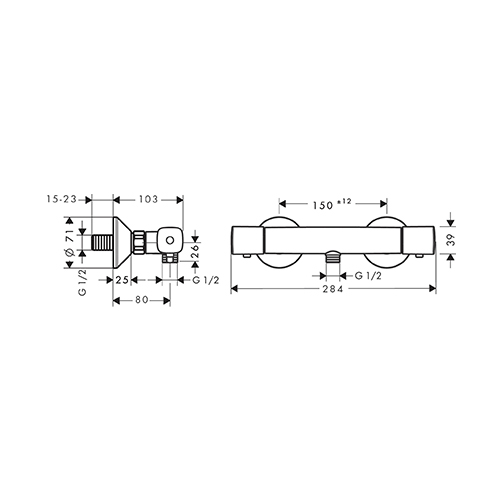 HANSGROHE ECOSTAT ZA TUŠ KADU TERMOSTATSKA BEZ IZLIVA  13122000 2