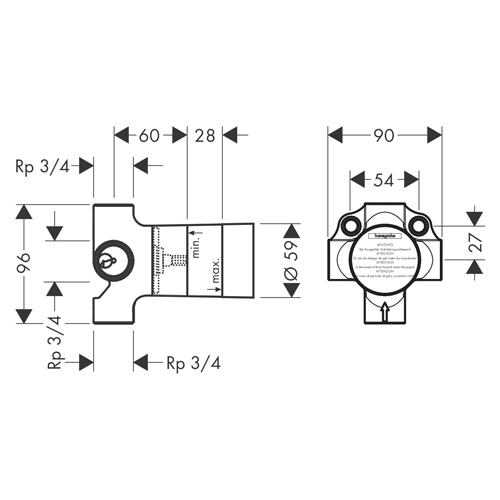 HANSGROHE BASIC SET ZA QUATTRO DIVERTER  15930180 2