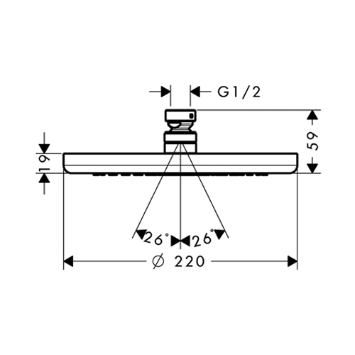 HANSGROHE CROMA 220 TUŠ RUŽA 1JET  26464000 4