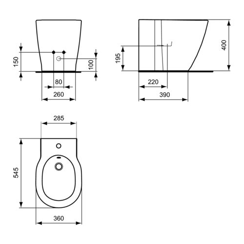 IDEAL STANDARD CONNECT BIDE BACK TO WALL  E799501 2