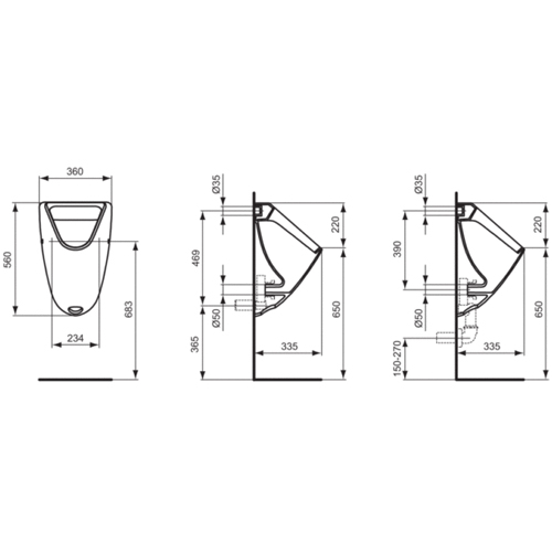 IDEAL STANDARD EUROVIT PISOAR SKRIVENI DOVOD  K553801 2