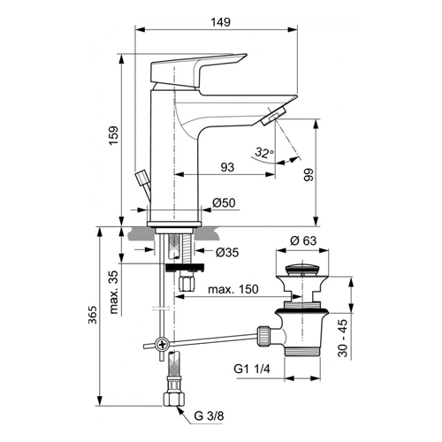 IDEAL STANDARD TESI ZA LAVABO  A6555AA 3