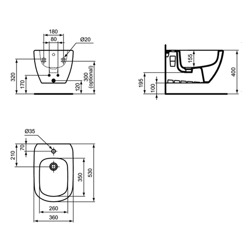 IDEAL STANDARD TESI BIDE KONZOLNI  T457001 4