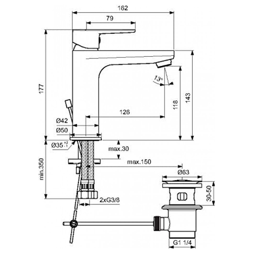 IDEAL STANDARD TYRIA ZA LAVABO  BC159AA 2