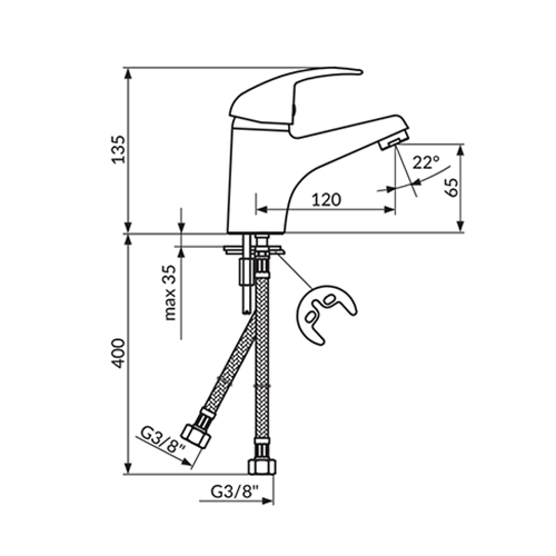 ROSAN KING ZA LAVABO 2 CEVI  J301001 2