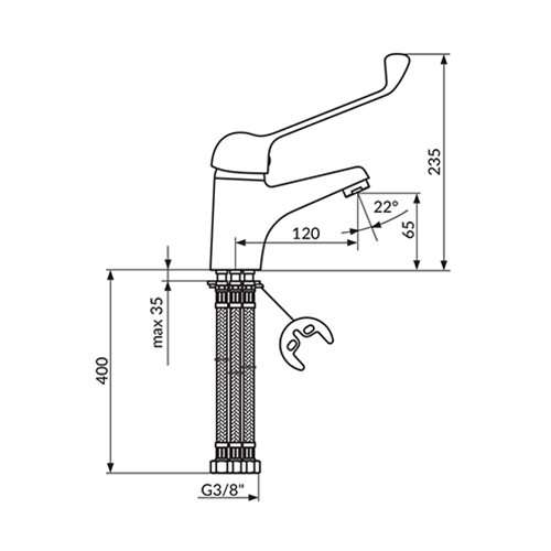 ROSAN KING ZA LAVABO LEKARSKA 3 CEVI  J30L003 2