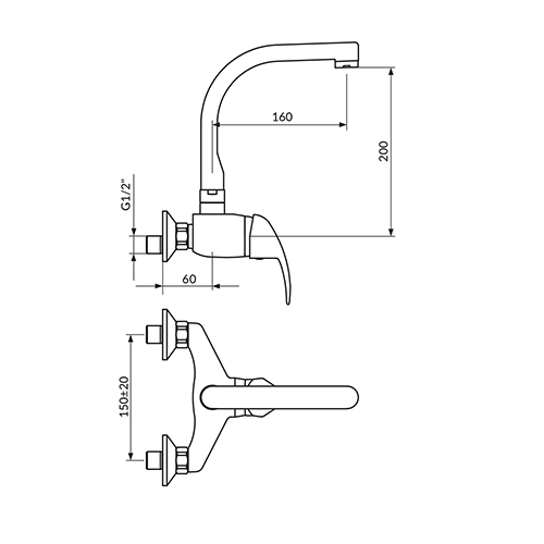 ROSAN KING ZA SUDOPERU ZIDNA 200MM - J  J321J20 2