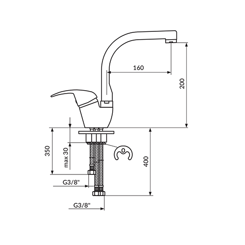 ROSAN KING ZA SUDOPERU OVALNA 3 CEVI  J382003 2