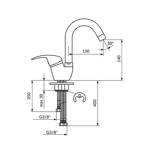 ROSAN KING ZA SUDOPERU VISOKA 3 CEVI 130MM  J382213 2