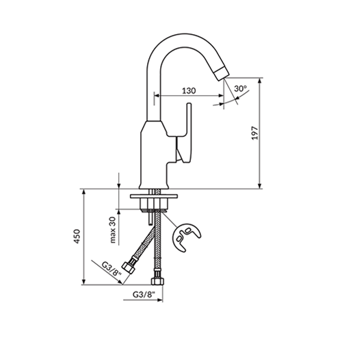 ROSAN B/2 ZA LAVABO VISOKA 2 CEVI  JB30301 2