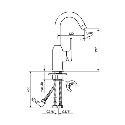 ROSAN B/2 ZA LAVABO VISOKA 3 CEVI  JB30303 2