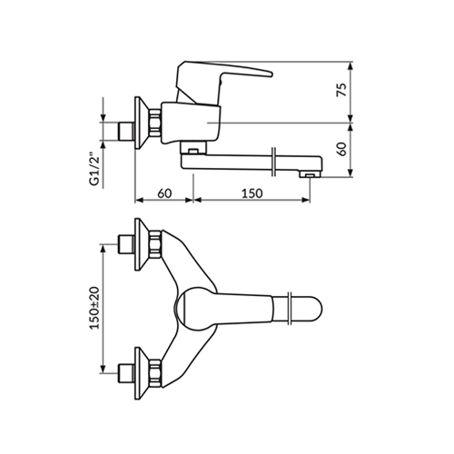 ROSAN CUBO ZA SUDOPERU ZIDNA 150MM  JC32115 2