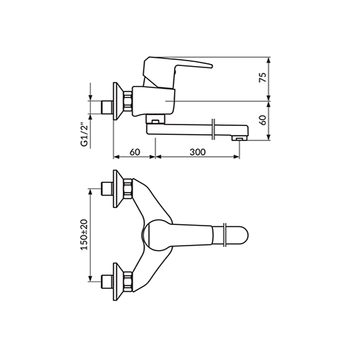 ROSAN CUBO ZA SUDOPERU ZIDNA 300MM  JC32130 2