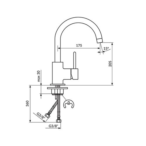 ROSAN DARK ZA SUDOPERU CRNA MAT  JD38101 2