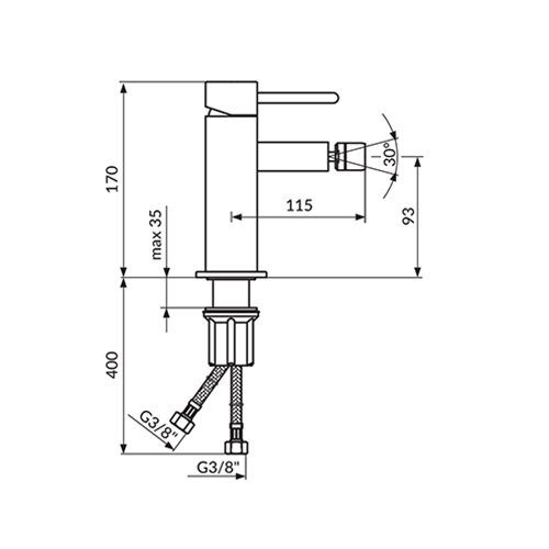 ROSAN DARK BATERIJA ZA BIDE CRNA MAT  JD39101 2