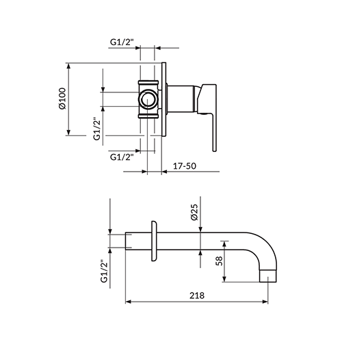 ROSAN MISTIQUE ZIDNA ZA LAVABO 230MM  JM31401 2