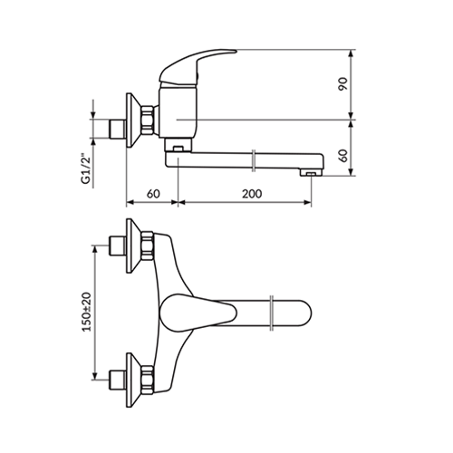 ROSAN PERLA ZA SUDOPERU ZIDNA 200MM  JP321020 2