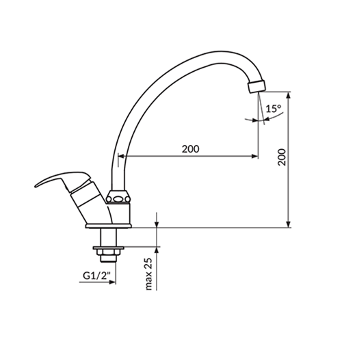 ROSAN PERLA SA JEDNORUČNIM VENTILOM VISOKA 200MM  JP531200 2