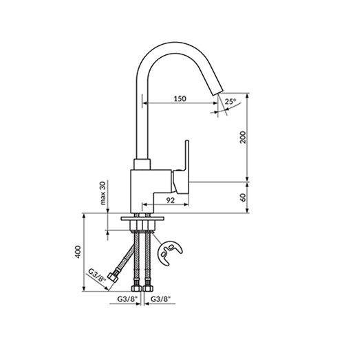 ROSAN QUADRO ZA SUDOPERU VISOKA 3 CEVI  JQ38103 2