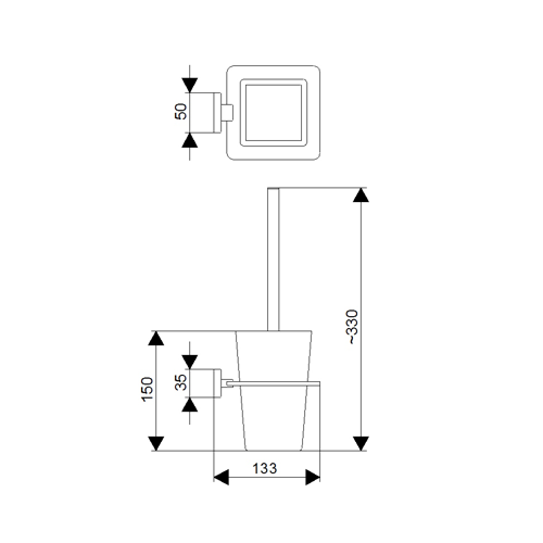 ROSAN QUADRO DRŽAČ WC ČETKE  JQ908 2