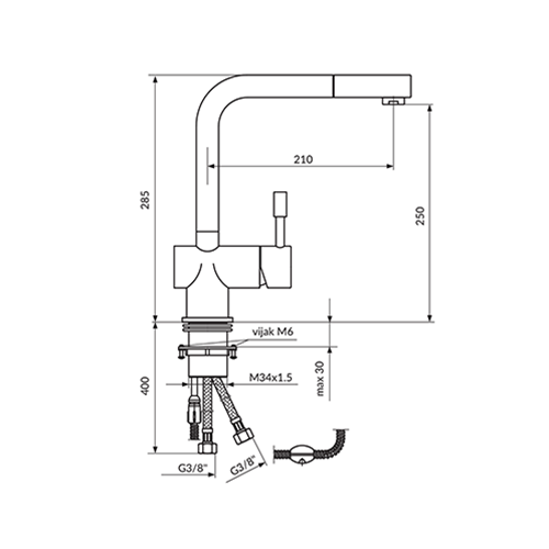 ROSAN STEEL ZA SUDOPERU 2 CEVI  JS38601 2