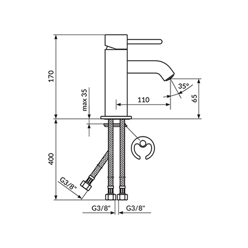 ROSAN ZERRO ZA LAVABO 3 CEVI  JZ30103 2