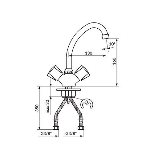 ROSAN KERAMIC ZA SUDOPERU VISOKA 130MM  KK23013 2