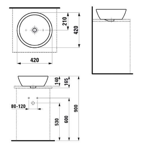 LAUFEN PRO LAVABO 42 x 42  1296.2 2