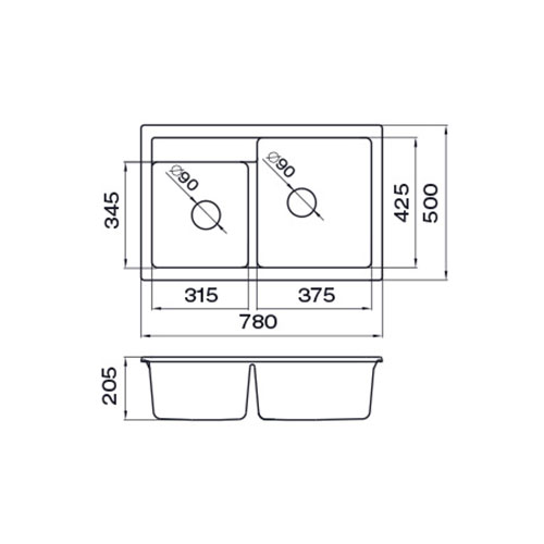 SUDOPERA METALAC GRANIT xQUADRO PLUS 2D CRNA 780x500 171004 2