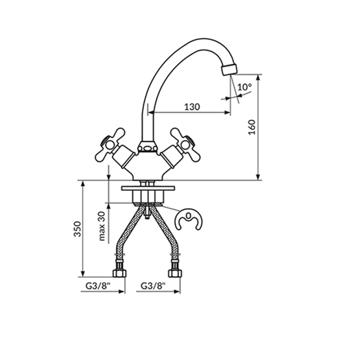 ROSAN NOSTALGIJA ZA SUDOPERU VISOKA 130MM  N23013 2