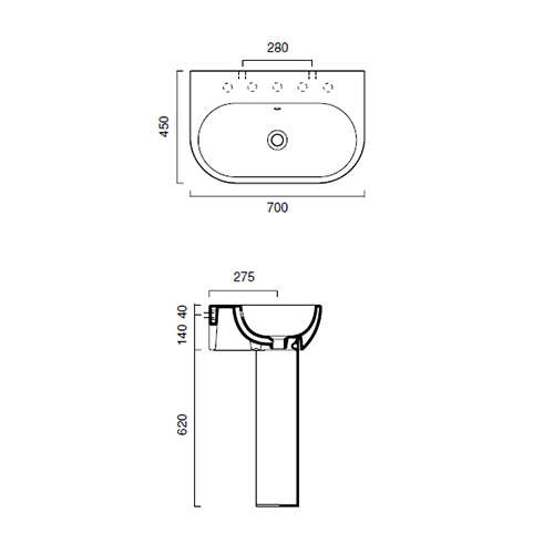 CATALANO C3 LAVABO 70 X 45  70C3 2