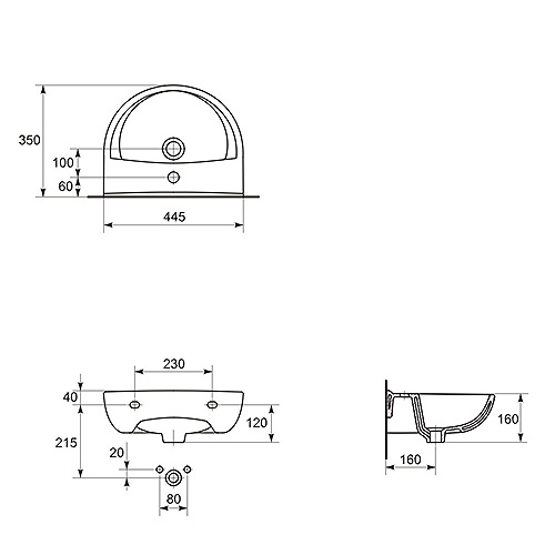 CERSANIT PRESIDENT LAVABO 450  K08-002 3