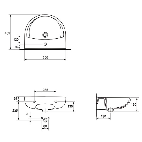 CERSANIT PRESIDENT LAVABO 550  K08-007 4