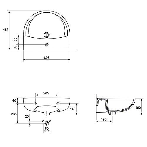 CERSANIT PRESIDENT LAVABO 600  K08-010 4