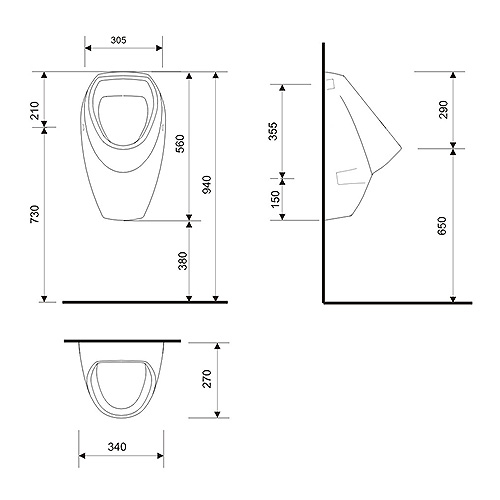 ALCA PLAST SET MONTAŽNI ELEMENT ZA PISOAR + SENZOR 6V + PISOAR CERSANIT APOLO 2