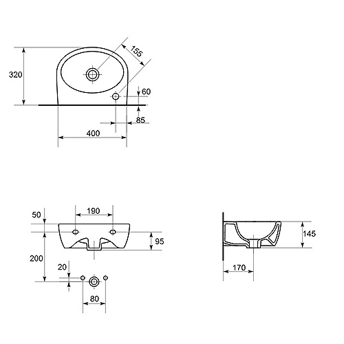 CERSANIT PARVA LAVABO 400 LEVI  K27-009-L 3