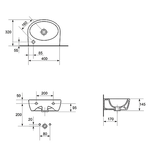 CERSANIT PARVA LAVABO 400 DESNI  K27-009P 3