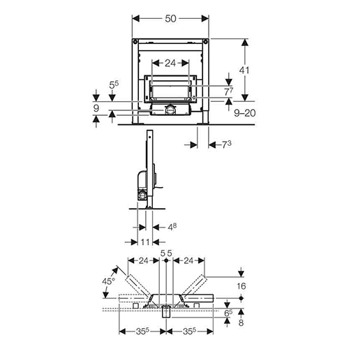 GEBERIT DUOFIX SHOWER ELEMENT 50 cm SA ZIDNIM ODVODOM D50  111.591.00.1 2