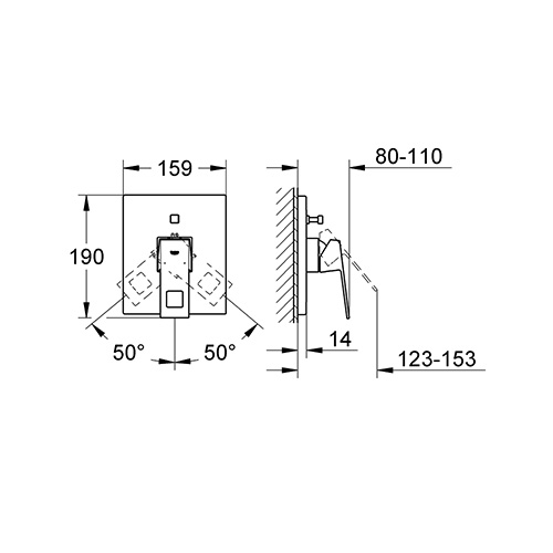 GROHE EUROCUBE UGRADNA SA PREBACIVAČEM  19896000 2