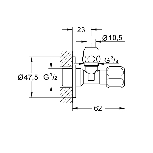 GROHE EK VENTIL 1/2"-3/8"  2201700M 2