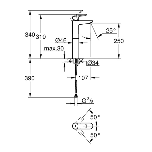 GROHE BAUEDGE ZA LAVABO XL  23761000 2