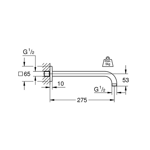 GROHE EUROCUBE LULA TUŠA 275MM  27488000 2