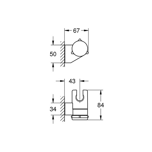 GROHE TEMPESTA ZIDNI DRŽAČ TUŠ RUČICE  27595000 2