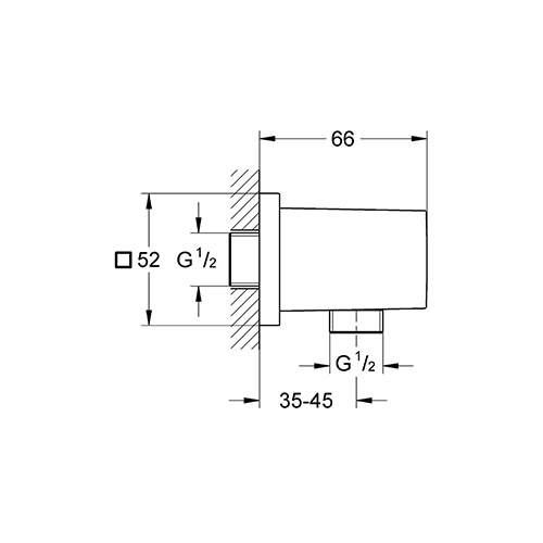 GROHE EUPHORIA CUBE ZIDNI PRIKLJUČAK CREVA  27704000 2