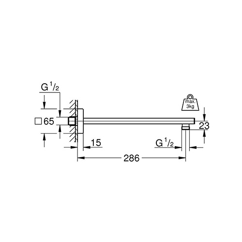 GROHE EUROCUBE LULA TUŠA 286MM  27709000 2